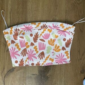 Colorful Strapless Crop Top